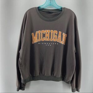 Gray Brown Michigan Midwestern USA Women's Sweater